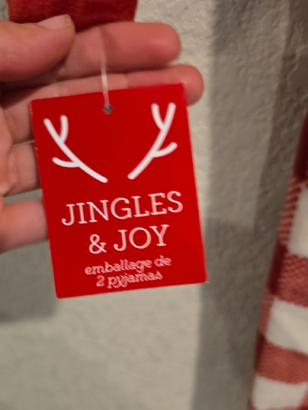 NWT Jingles & Joy Red Buffalo Plaid Fleece Footed Pajamas - 2T - Picture 3 of 5